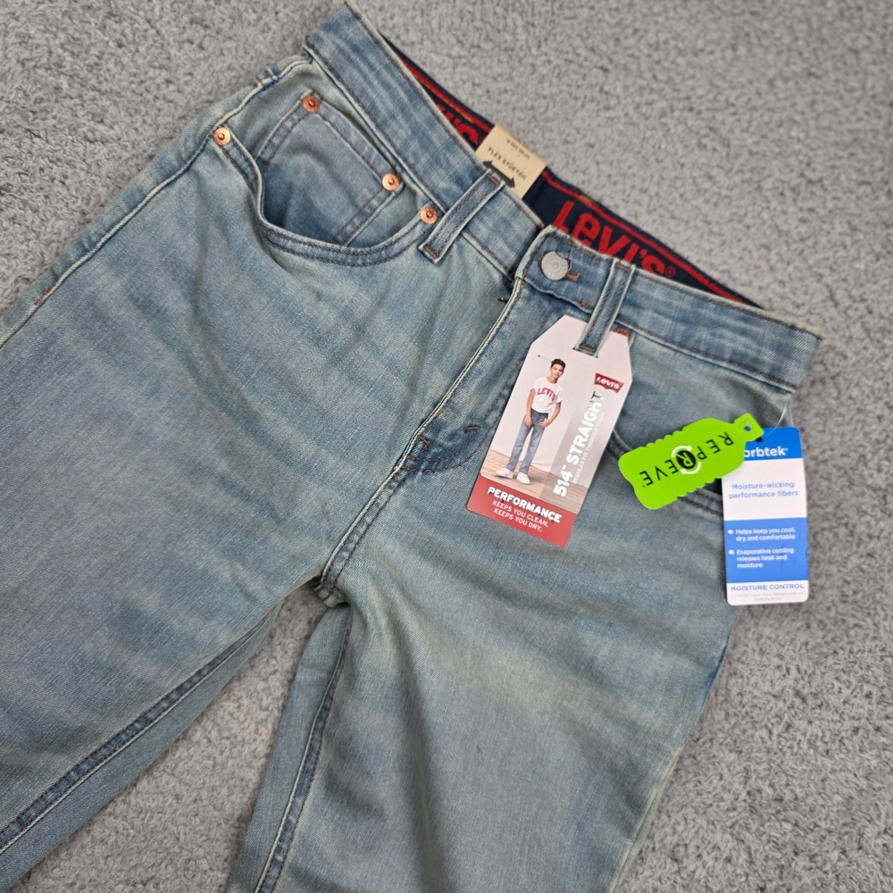 Levis 514 Straight Fit‎ Performance Jeans Boys Size 16 Reg 28x30 Flex Stretch